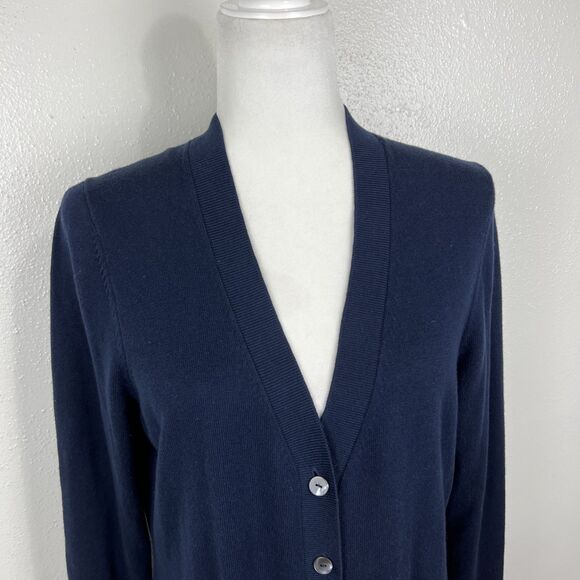 Brooks Brothers Sweater Women Large Navy Knit Cotton Cashmere Button Up Cardigan - Picture 7 of 15